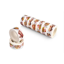 Washi floral coloreado de cinta de papel, pegamento de goma ligeramente modelado de la cinta del arte