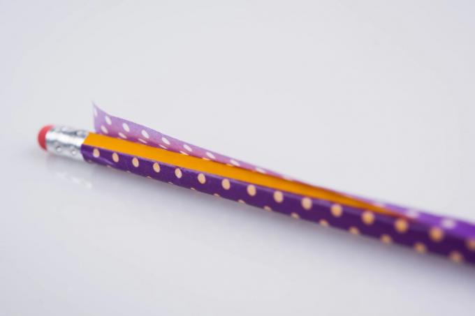 Pasos de los lápices de la cinta de DIY Washi