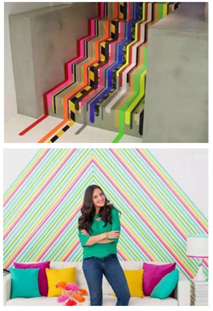 Multicolors modeló a la cinta aislante para la pared adornada