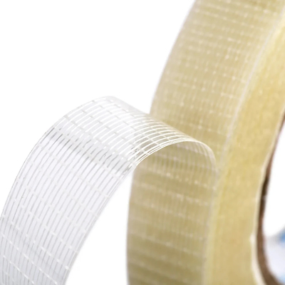 Cintas de malla de fibra de vidrio personalizadas con adhesivo de doble cara para sellos de barras y banderas de rizado