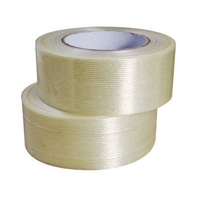 Cinta de filamento de fibra de vidrio mono-orientada impermeable con un grosor de 150 micras y tamaño de 48 mm * 40 m para embalaje