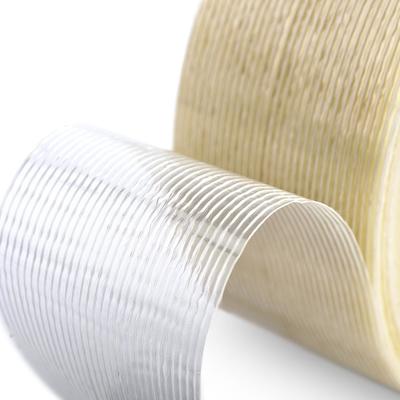 Alta resistencia a la tracción 400N/pulgada cinta de filamento de vidrio con adherencia a las perlas de 11N/pulgada y grosor de 150mic