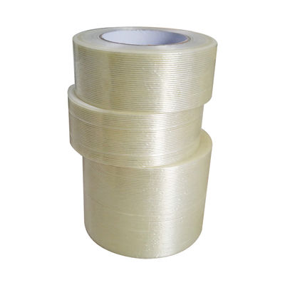 Cinta de filamento de fibra de vidrio mono-orientada impermeable con un grosor de 150 micras y tamaño de 48 mm * 40 m para embalaje