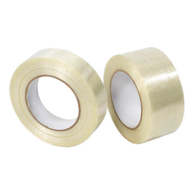 Cinta de filamento de fibra de vidrio mono-orientada impermeable con un grosor de 150 micras y tamaño de 48 mm * 40 m para embalaje