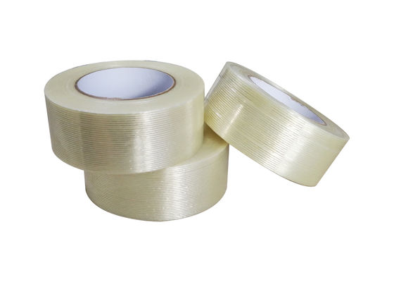 Cinta de filamento de fibra de vidrio mono-orientada impermeable con un grosor de 150 micras y tamaño de 48 mm * 40 m para embalaje