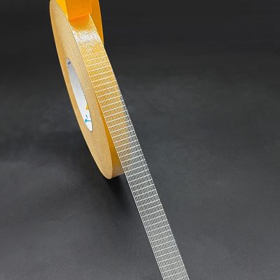 Cinta de malla de fibra de vidrio de doble cara con alta fuerza adhesiva y 220MIC de espesor para burletes de PVC y pisos