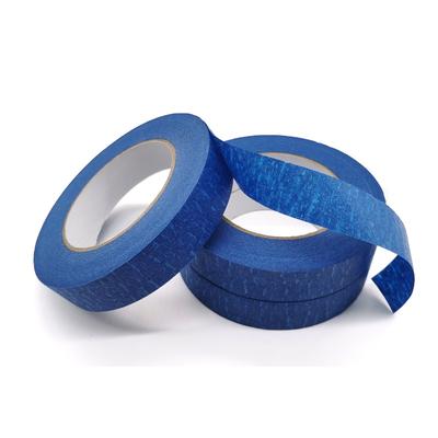 Cinta de papel crepé azul libre de residuos de caucho de un solo lado de precio mayorista