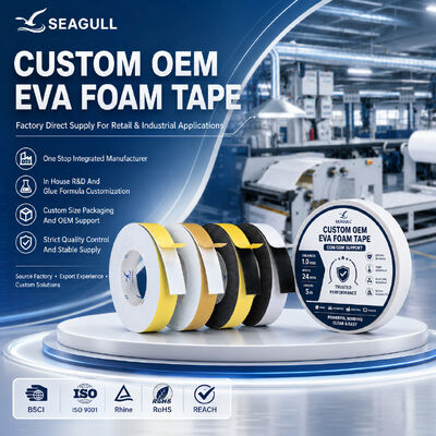 Cinta de montaje de espuma EVA impermeable de alta adherencia a doble cara para vidrio, metal y plástico