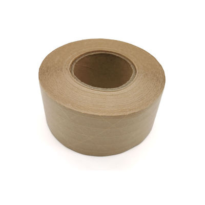 Solo derretimiento caliente echado a un lado de Brown adhesivo más la línea Kraft de cinta de papel