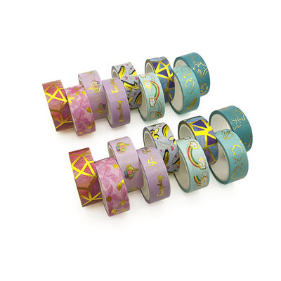 Cinta coloreada multi decorativa programable de Washi del oro para el diario de la bala